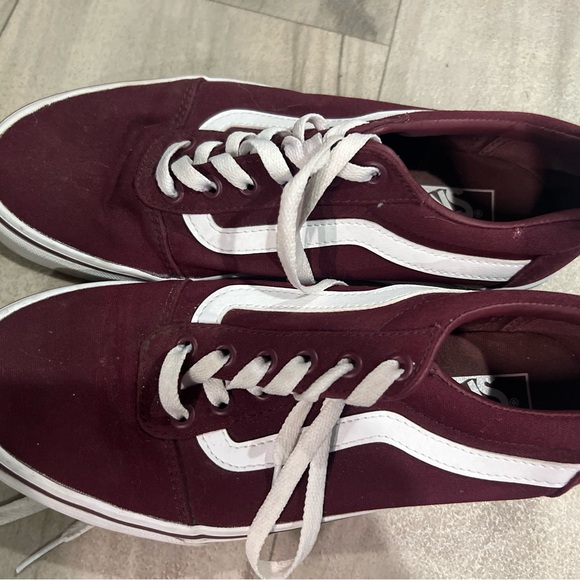 Vans Burgundy and White Sneakers - Picture 2 of 3